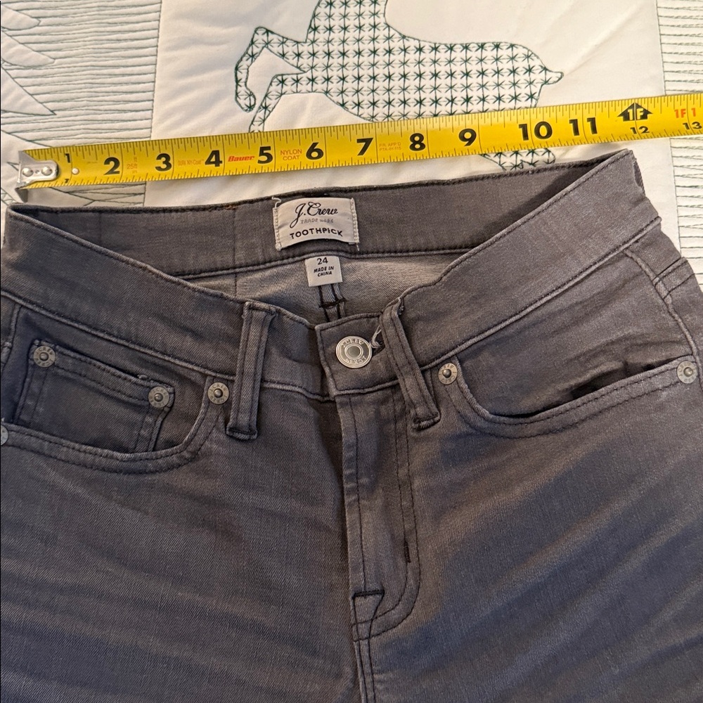 J. Crew Women's Gray Toothpick Jeans-24 - Picture 6 of 12
